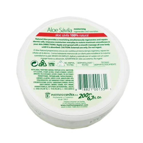 Vista 3 de Avena Aloe Savila Crema Corporal.. Hidratante, Regenera, Nutritiva. 6.7 oz... amtc by Instituto Espanol