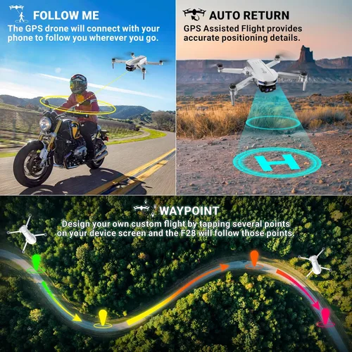 Vista 7 de Contixo F28A - Dron GPS para adultos plegable, cámara 2K, motores sin escobillas, tiempo de vuelo de 26 minutos, dron de control remoto FPV