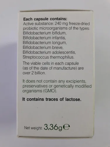 Vista 4 de Genesis Bifidobacterium Complex BB Probiotic 14 Cápsulas de 240 Mg Paquete de Viaje