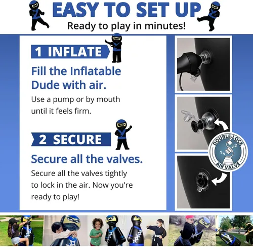 Vista 8 de INFLATABLE DUDES Kids Punching Bag- Bop Bag Sand-Base Pre-filled with Sand, Bop Bag, Inflatable Toy, Punching Bag for Kids, Enhanced Bounce-Back