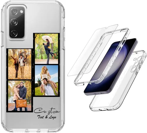 Vista 30 de Funda resistente personalizada para Samsung Galaxy S20 FE [protector de pantalla de vidrio templado] [carcasa de silicona suave] [parachoques de PC]