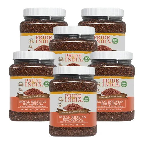 Vista 12 de Pride Of India - Quinua real roja natural - 100% boliviana de grado superior rico en proteínas de grano entero, tarro de 1.5 libras (24oz)