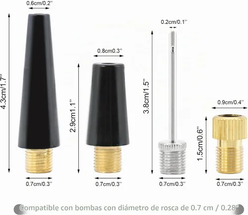 Vista 2 de Quacc Juego de 4 adaptadores inflables de bomba de bola universal