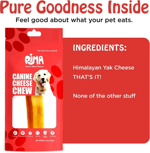 Vista 5 de PIMA - Masticables de queso canino, masticables naturales de yak para perros de 55 libras o menos, masticables de queso de yak sin lactosa, queso