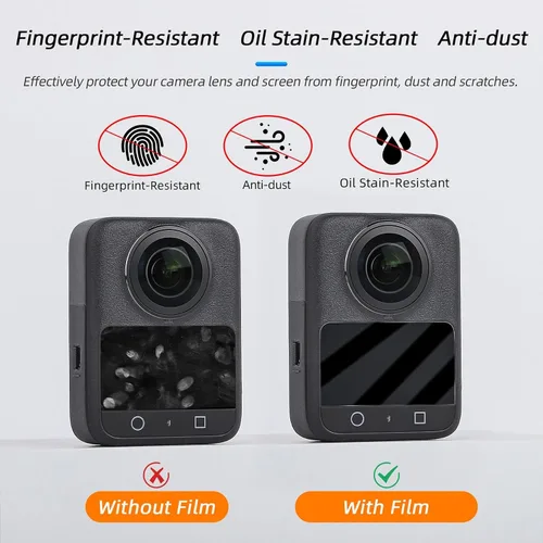 Vista 2 de Para accesorios DJI OSMO 360, funda de silicona + tapa de lente + funda protectora con cordón compatible con cámara de acción DJI OSMO 360
