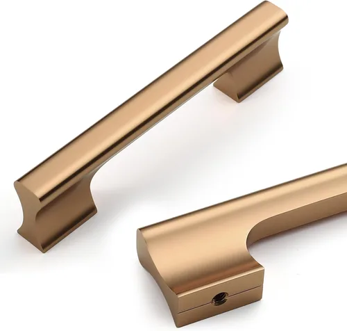 Vista 30 de Asidrama - Paquete de 10 manijas de gabinete de cocina color oro cepillado de 3 pulgadas (76mm), accesorios dorados para gabinetes de cocina