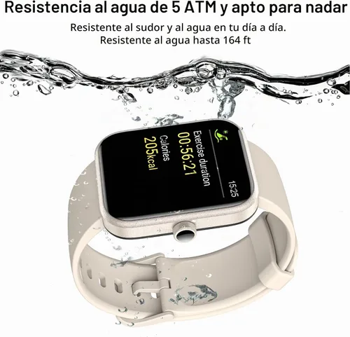 Vista 5 de TOZO S2 44mm - Reloj inteligente con Alexa, monitor de sueño, impermeable 5ATM, pantalla táctil HD, compatible con iPhone y Android, champán