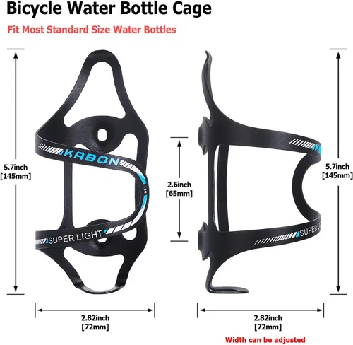Vista 2 de KABON - Soporte para botella de agua para bicicleta, ligero, aleación de aluminio, carga lateral, soporte para botella de agua para bicicleta de Azul