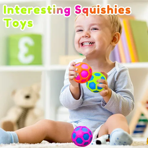 Vista 5 de 3 bolas antiestrés para adultos y niños, bolas de estrés esponjosas con funda reemplazable, juguetes calmantes para adultos, ideales para fiestas