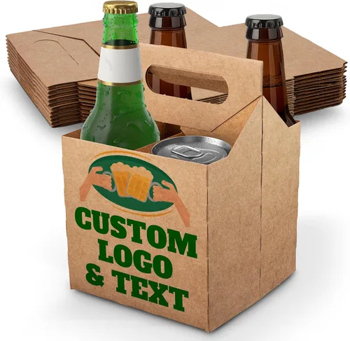 Vista 8 de MT Products 4 soportes para botellas de cartón kraft de 12 onzas. Portabotellas de cerveza o soda para un transporte seguro y fácil, paquete de 4