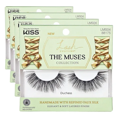 Vista 12 de KISS - Pestañas postizas de la colección Lash Couture The Muses, “Duquesa”, 16mm, negras, onduladas, hechas a mano, seda sintética refinada, banda