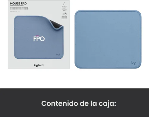 Vista 8 de Logitech Studio Series - Alfombrilla de ratón para computadora, color azul y gris Base de goma antideslizante, superficie de fácil deslizamiento