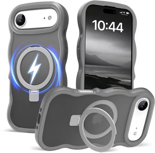 Vista 125 de Magsafe - Funda magnética para iPhone 12 Pro Max, compatible con Magsafe con marco ondulado, translúcido, mate, parte trasera dura, de silicona, a