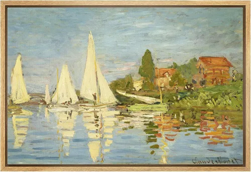 Vista 13 de wall26 Claude Monet - Paseo del acantilado en Pourville - Arte moderno impresionista - Lienzo enmarcado para arte para el hogar, 16 x 24 pulgadas