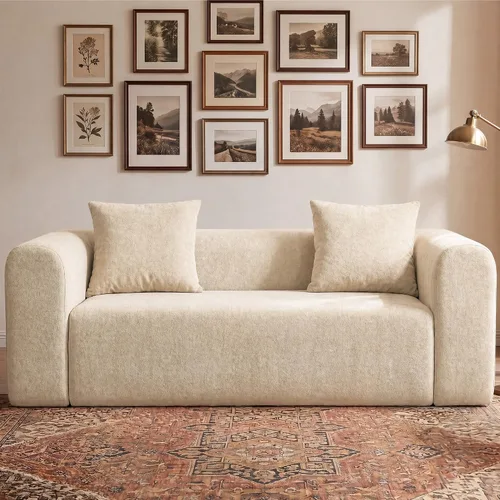 Vista 45 de Claiks Sofá modular deshuesado de 123 pulgadas, sofá en forma de L para sala de estar, sofá moderno de asiento profundo de 3 plazas, tela de Gris