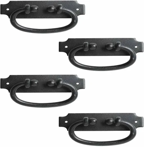 Vista 10 de Renovators Supply Manufacturing Manijas de Gabinete de 3 pulgadas de Hierro Forjado Negro Tiradores de Cajón Manijas Antiguas de Gabinete de Cocina