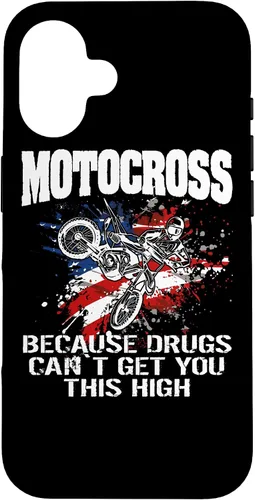 Vista 32 de Motocross Dirtbike MX Motorcycle Us Flag Case para iPhone 17