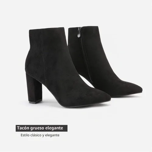 Vista 5 de DREAM PAIRS Botines de tacón grueso para mujer Negro