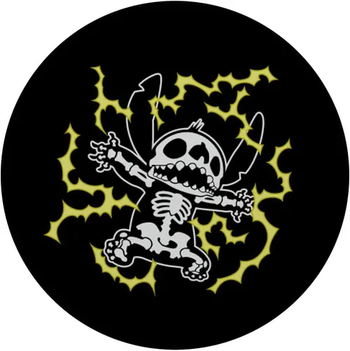 Vista 3 de Disney Stitch Skeleton Halloween Negro - PopSockets agarre y soporte para teléfonos y tabletas