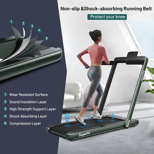 Vista 9 de GYMAX Almohadilla para caminar, pantalla LED dual 2 en 1, caminadora para debajo del escritorio para el hogar con control remoto y aplicación