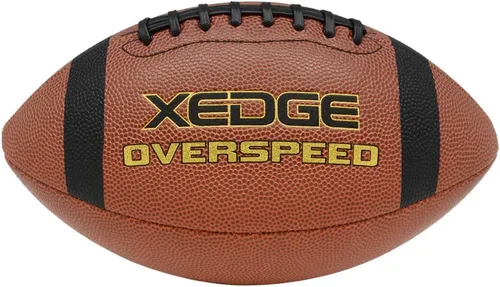 Vista 2 de XEDGE Balones de fútbol americano de cuero compuesto para interiores/exteriores para entrenamiento y juego recreativo Talla 6,7,9
