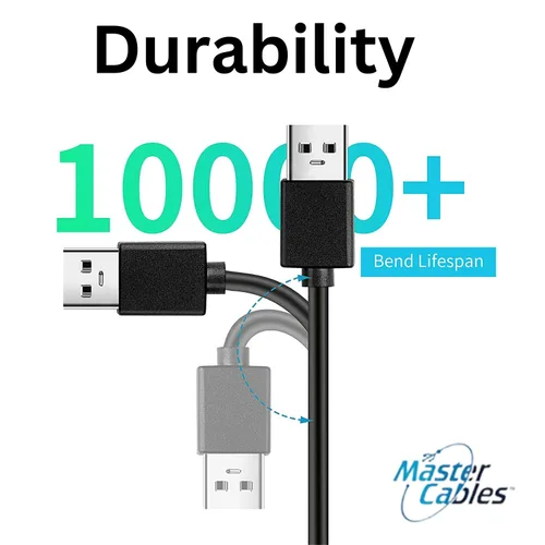 Vista 6 de Master Cables Cable de transferencia de datos USB 3.0 compatible con discos duros externos LaCie - Reemplazo USB tipo A a cable micro USB B