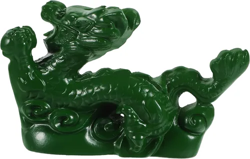 Vista 12 de Estatua de dragón chino de Feng Shui, escultura de madera de dragón, escultura de 3.9 in, figuras de animales de madera tallados pequeños, figuras