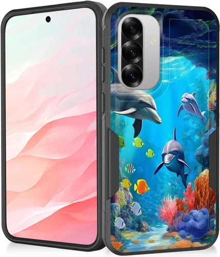 Vista 156 de Funda para Galaxy A14 5G, resistente de doble capa híbrida de policarbonato duro, goma suave, a prueba de golpes, funda protectora resistente