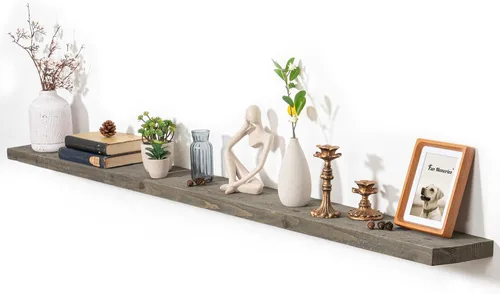 Vista 41 de Estantes flotantes para decoración de pared, estantes rústicos de madera recuperada de 24 x 8 pulgadas, estantes de montaje en pared resistentes