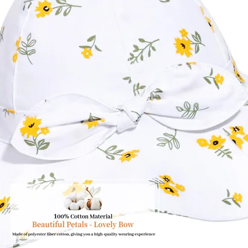 Vista 84 de Sombrero de sol para bebé niña con UPF 50+ sombrero de playa ajustable para exteriores con ala ancha