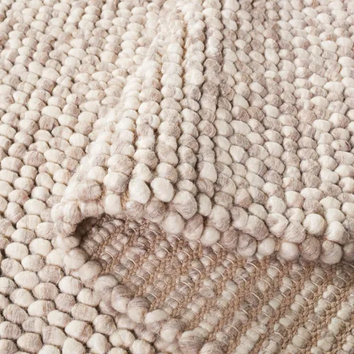 Vista 3 de SAFAVIEH Natura Collection - Alfombra decorativa, 2 x 3 pies, color beige, mezcla de lana hecha a mano, diseño texturizado, ideal para pasillo