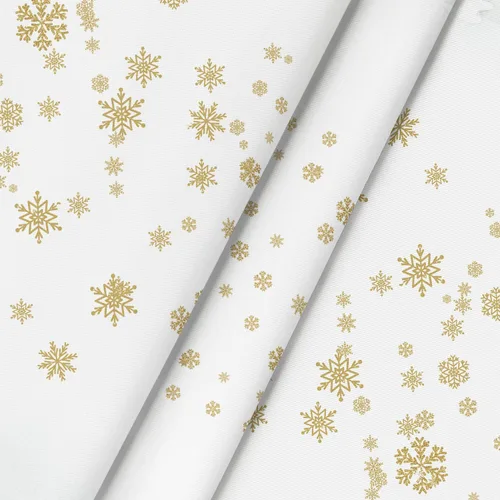 Vista 5 de Horaldaily Mantel de Navidad redondo de 60 x 60 pulgadas, ciervos nevados dorados, cubierta de mesa lavable para decoración de fiestas, pícnic, cenas
