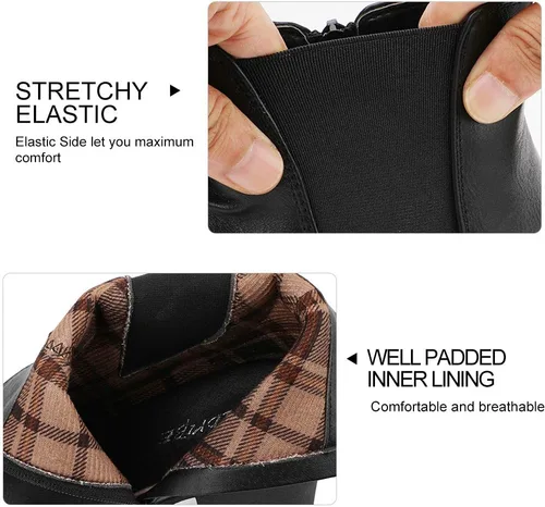 Vista 3 de Moda Chics - Botas de tobillo para mujer, de plataforma, se ponen fácilmente