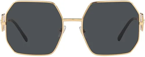 Vista 2 de Versace Gafas de sol para mujer, montura dorada, lentes gris oscuro, 2.283 in