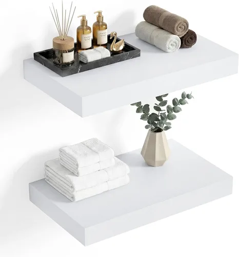 Vista 64 de Heimlove Estantes Flotantes de 12 Pulgadas de Profundidad, Estante de Pared de 12 x 12 Pulgadas de Largo, Estante de Exhibición y Almacenamiento