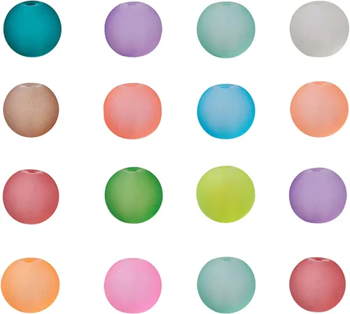 Vista 21 de Craftdady - 500 piezas de cuentas de vidrio redondas de 4 mm esmeriladas transparentes con cristal mate. Cuentas de vidrio esféricas pequeñas y 20