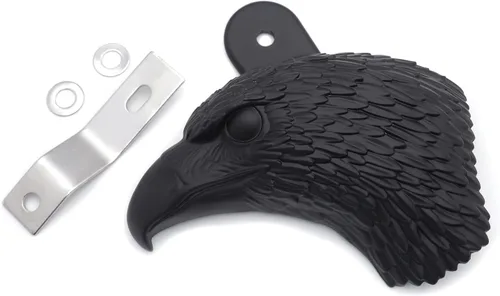 Vista 5 de MT246-008- Cubierta de bocina de cabeza Black Eagle Compatible con Harley-Davidson de 1992 y más con montaje lateral "cencerro" y todas las barras