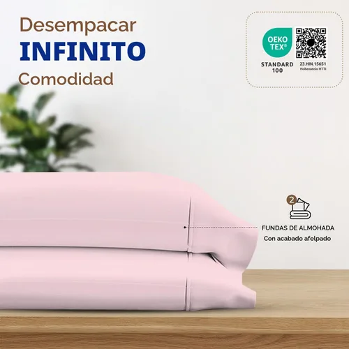 Vista 3 de Thread Spread Juego de 2 fundas de almohada 100% de algodón egipcio tamaño Queen, lujosas fundas de almohada de la serie 1000 Paradise Collection