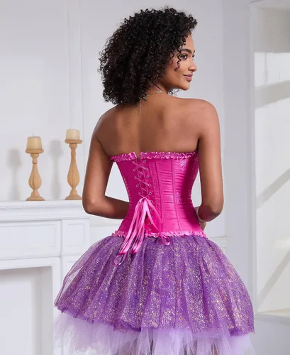 Vista 141 de SZIVYSHI Corsé para mujer, lencería moldeadora, body con cintura de encaje
