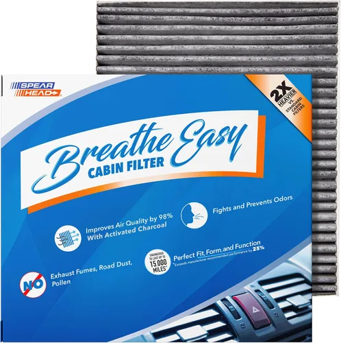 Vista 25 de Spearhead Odor Defense Breathe Easy - Filtro de cabina para AC y calentador Compatible con Chrysler 200 2015-17, Cherokee 2014-18 como OEM Hasta