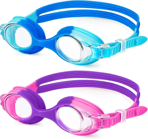 Vista 8 de NSSIW Gafas de natación para niños, gafas de natación para niños: gafas de piscina antivaho sin fugas, paquete de 2 unidades de 3 a 16 años