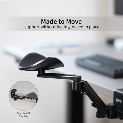 Vista 8 de VIVO Reposabrazos ajustable universal con abrazadera, cojín giratorio para codo de escritorio, soporte de brazo de plataforma de extensión sobre