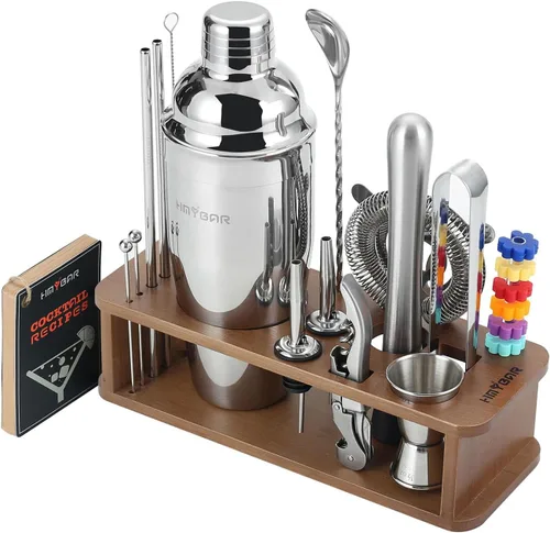 Vista 8 de HMYBAR® Juego de coctelera de 22 piezas (24oz/700ml) Kit de mixología para bartender Juego de herramientas de bar Juego para hacer Martini