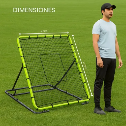 Vista 6 de Red de Rebote de Béisbol 4x4.5 Pies Entrenador Pitchback Red de Fildeo de Rebote para Béisbol y Softbol Práctica en Solitario de Rebote con 3