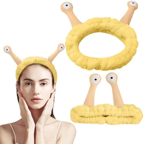 Vista 23 de Bonita diadema de caracol rosa, cara lavada para mujer, maquillaje, ducha, spa