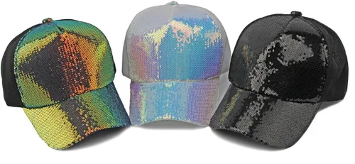 Vista 7 de FASHIXD Gorra de béisbol de malla para mujer, con lentejuelas, de verano, transpirable, para correr, deportes al aire libre