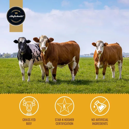 Vista 4 de Aufschnitt Jerky Bits - Bocadillos saludables hechos de carne de res y pollo, con alto contenido de proteínas, kosher y apto para dieta cetogénica
