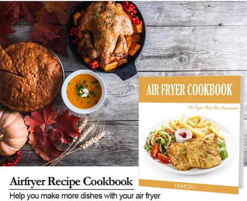 Vista 6 de Accesorios para freidora de aire de 8 pulgadas con libro de recetas de cocina, compatible con freidora de aire y olla a presión de 5.3 cuartos
