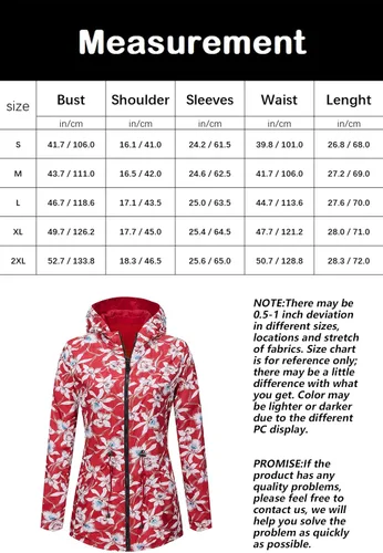 Vista 6 de RISISSIDA Women Reversible Floral Print Jacket Hooded Spring Fall Fashion, Casual Lightweight Waterproof Thin Transition Coat
