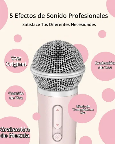 Vista 8 de Micrófono de canto con auriculares, ideal para grabación vocal, podcasting, transmisión en vivo, juegos, compatible con Smule & Starmaker y Rosa
